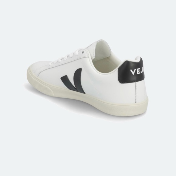 Veja Esplar Leather Sneakers in White and Black - Picture 10 of 12